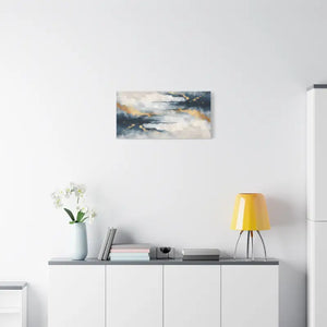 Matte Canvas Coastal Clouds Wall Art Navy Gold Glow - Dipaliz - Artwork