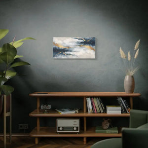 Matte Canvas Coastal Clouds Wall Art Navy Gold Glow - Dipaliz - Artwork