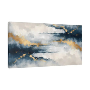 Matte Canvas Coastal Clouds Wall Art Navy Gold Glow - Dipaliz - Artwork