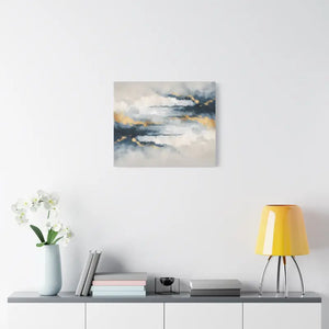 Matte Canvas Coastal Clouds Wall Art Navy Gold Glow - Dipaliz - Artwork