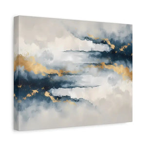 Matte Canvas Coastal Clouds Wall Art Navy Gold Glow - Dipaliz - Artwork