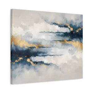 Matte Canvas Coastal Clouds Wall Art Navy Gold Glow - Dipaliz - Artwork