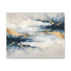 Matte Canvas Coastal Clouds Wall Art Navy Gold Glow - Dipaliz - 14″ x 11″ (horizontal) / 1.25’’ - Artwork