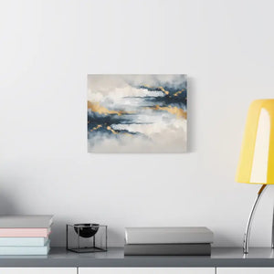 Matte Canvas Coastal Clouds Wall Art Navy Gold Glow - Dipaliz - Artwork