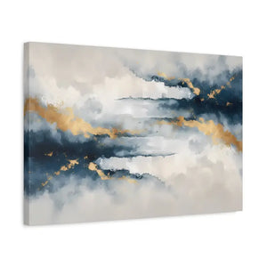 Matte Canvas Coastal Clouds Wall Art Navy Gold Glow - Dipaliz - Artwork
