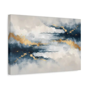 Matte Canvas Coastal Clouds Wall Art Navy Gold Glow - Dipaliz - Artwork