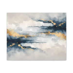 Matte Canvas Coastal Clouds Wall Art Navy Gold Glow - Dipaliz - 20″ x 16″ (horizontal) / 1.25’’ - Artwork