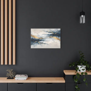 Matte Canvas Coastal Clouds Wall Art Navy Gold Glow - Dipaliz - Artwork