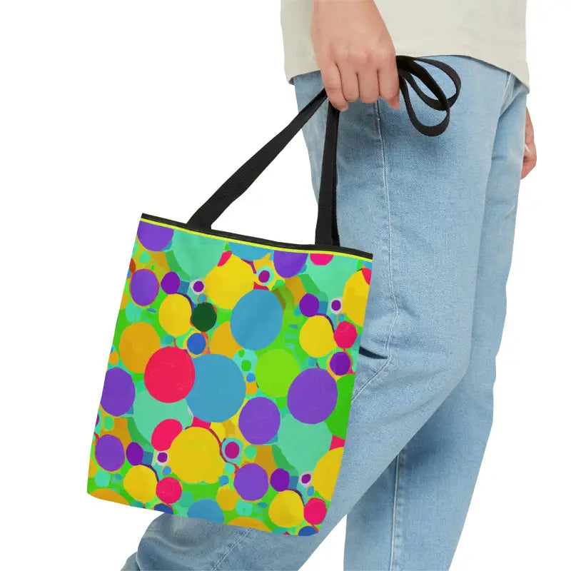 Eye-catching Colorful Circles Tote Bag - Small Bags