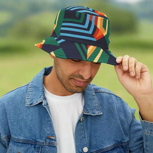Abstract Colorful Lines Bucket Hat - Bold Artistic Energy - Dipaliz - Hats
