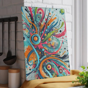 Glass Cutting Board Vibrant Colorful Swirls Kitchen Art Dipaliz - Boards