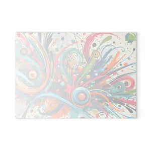 Glass Cutting Board Vibrant Colorful Swirls Kitchen Art Dipaliz - Boards