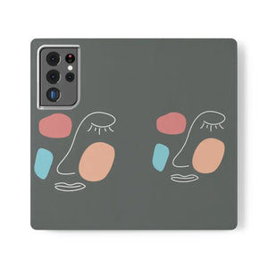 Samsung Galaxy Flip Cases Abstract Face Art Bold Design - Dipaliz - S21 Ultra - Mobile Phone