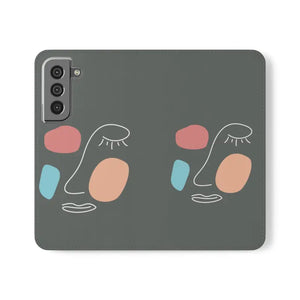 Samsung Galaxy Flip Cases Abstract Face Art Bold Design - Dipaliz - S22 - Mobile Phone
