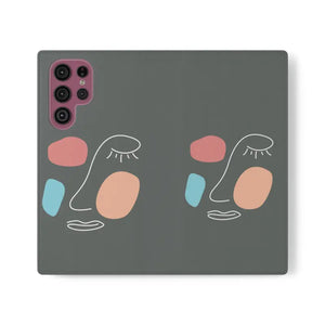 Samsung Galaxy Flip Cases Abstract Face Art Bold Design - Dipaliz - S22 Ultra - Mobile Phone