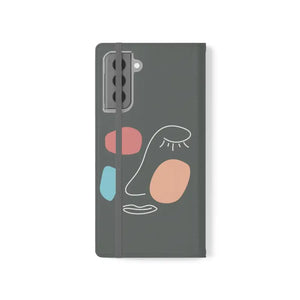 Samsung Galaxy Flip Cases Abstract Face Art Bold Design - Dipaliz - Mobile Phone