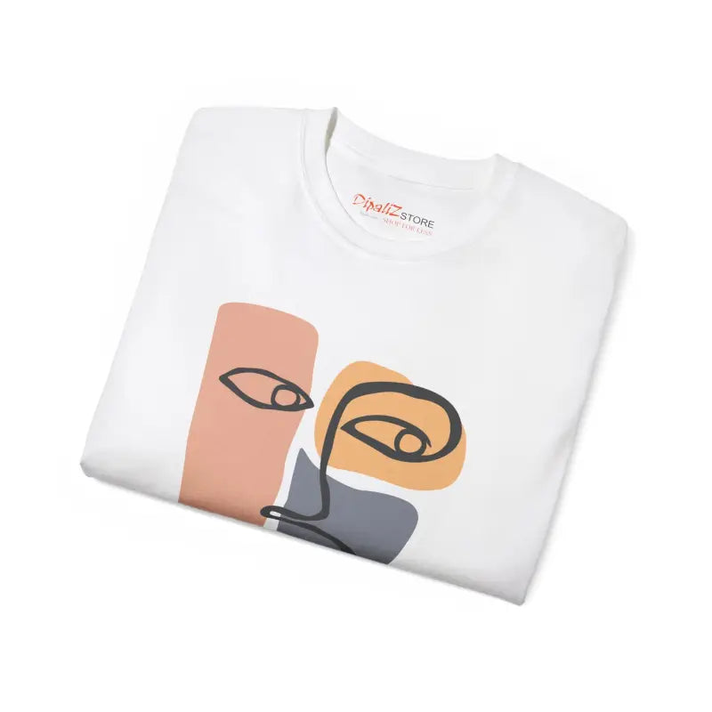 Bold Style Ultra Cotton Tee with Abstract Face Art - T-shirt