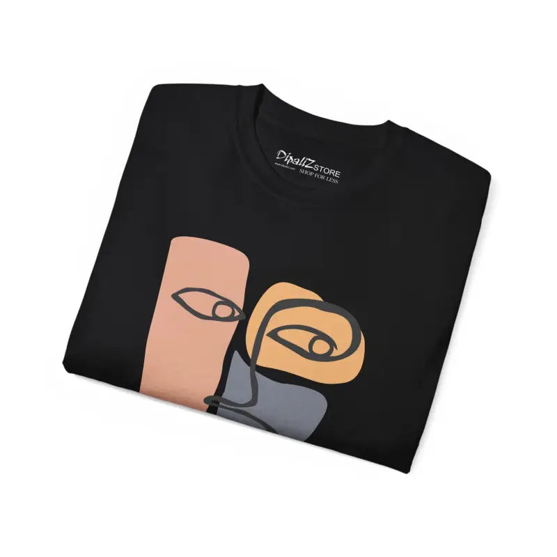 Bold Style Ultra Cotton Tee with Abstract Face Art - T-shirt