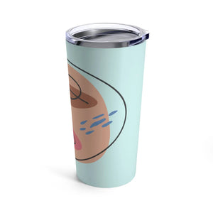 Vibrant Abstract Face Teal Tumbler 20oz Stainless Steel - Dipaliz - Tumblers