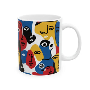 Abstract Faces Ceramic Mug - Modern Art Coffee Cup - Dipaliz - Mugs