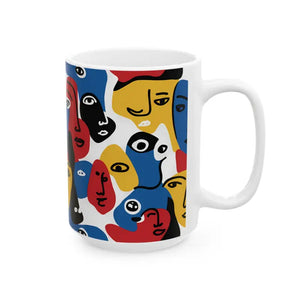 Abstract Faces Ceramic Mug - Modern Art Coffee Cup - Dipaliz - Mugs