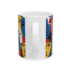 Abstract Faces Ceramic Mug - Modern Art Coffee Cup - Dipaliz - Mugs