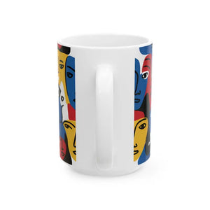 Abstract Faces Ceramic Mug - Modern Art Coffee Cup - Dipaliz - Mugs