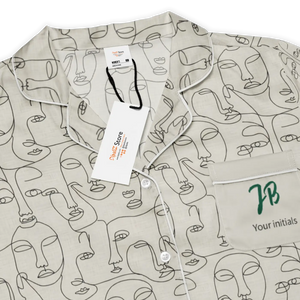Personalized Long Sleeve Pajama - Abstract Faces - Dipaliz - Clothing Tops - s