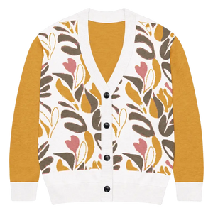 Abstract Floral Knitted Cardigan - Lightweight Cozy Layer - Dipaliz - s - Cardigans
