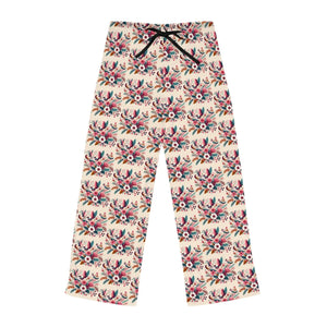 Chic Pajama Pants - Abstract Floral Polyester Jersey - Dipaliz - Pajamas