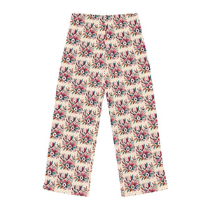 Chic Pajama Pants - Abstract Floral Polyester Jersey - Dipaliz - Pajamas