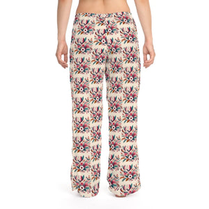Chic Pajama Pants - Abstract Floral Polyester Jersey - Dipaliz - Pajamas