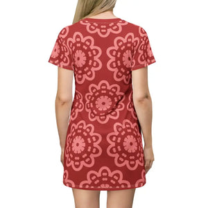 Floral T-shirt Dress - Bold Abstract Print Women’s Fashion - Dipaliz - Dresses