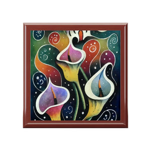 Luxurious Lilly Floral Jewelry Box - Dual Hinges - Dipaliz
