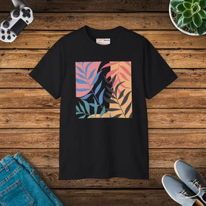 Ultra Cotton Tee Abstract Foliage Women’s Fashion Top - Dipaliz - Black / s - T-shirts