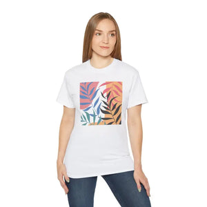 Ultra Cotton Tee Abstract Foliage Women’s Fashion Top - Dipaliz - T-shirts