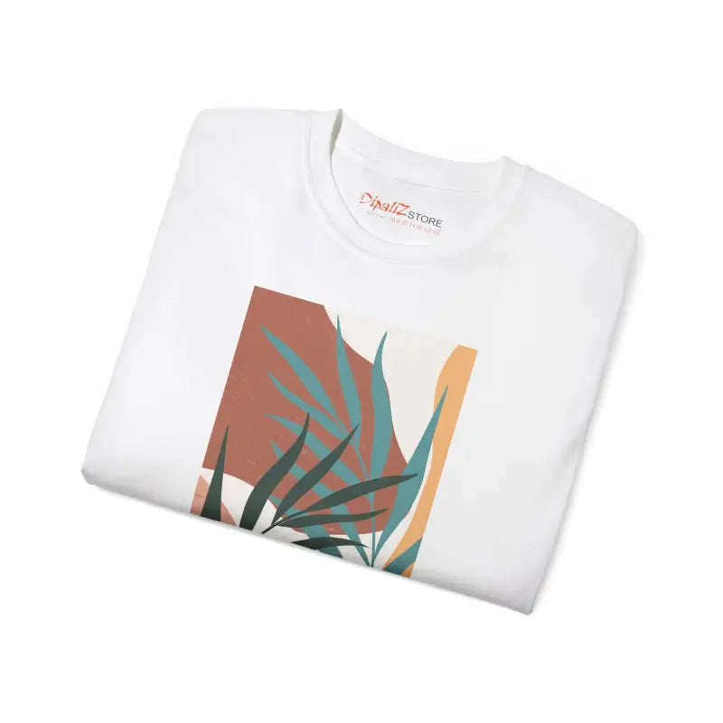 Unisex Ultra Cotton Tee with Abstract Foliage Style - T-shirt