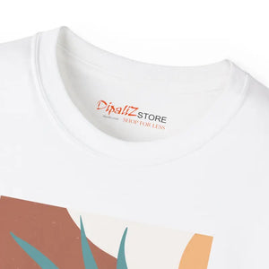 Ultra Cotton Tee Abstract Foliage Style Top - Dipaliz - T-shirts