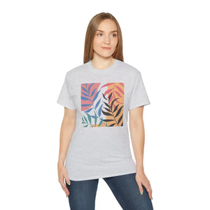 Ultra Cotton Tee Abstract Foliage Women’s Fashion Top - Dipaliz - T-shirts