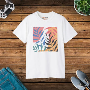 Ultra Cotton Tee Abstract Foliage Women’s Fashion Top - Dipaliz - White / s - T-shirts