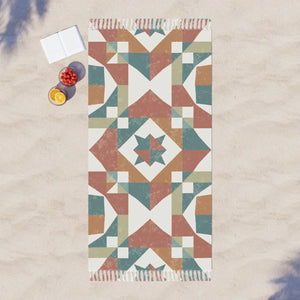 Boho Beach Cloth – Abstract Geometric Pattern - Dipaliz - Towels