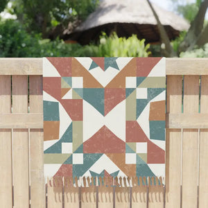 Boho Beach Cloth - Abstract Geometric Pattern Towel - Dipaliz - 38’’ × 81’’ / Polyester - Towels