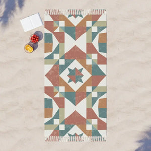 Boho Beach Cloth - Abstract Geometric Pattern Towel - Dipaliz - 38’’ × 81’’ / Polyester - Towels
