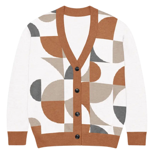 Abstract Geometric Pattern Knitted Cardigan - Cozy Layering - Dipaliz - m - Cardigans