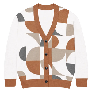 Abstract Geometric Pattern Knitted Cardigan - Cozy Layering - Dipaliz - Xs - Cardigans