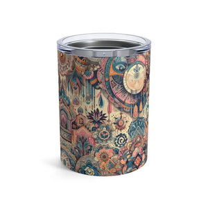 Stylish Abstract Geometric Tumbler 10oz Drinkware - Dipaliz - Thermoses