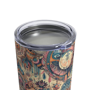 Stylish Abstract Geometric Tumbler 10oz Drinkware - Dipaliz - Thermoses