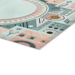 Home Decor - Geometric Glass Cutting Board - Abstract Art Kitchen Essential - Dipaliz