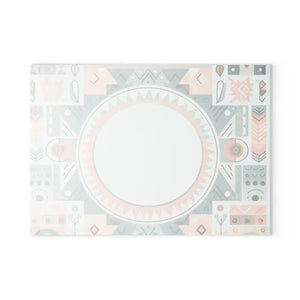 Home Decor - Geometric Glass Cutting Board - Abstract Art Kitchen Essential - Dipaliz