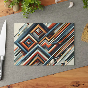 Abstract Glass Cutting Board with Geometrical Pattern - Dipaliz - Boards